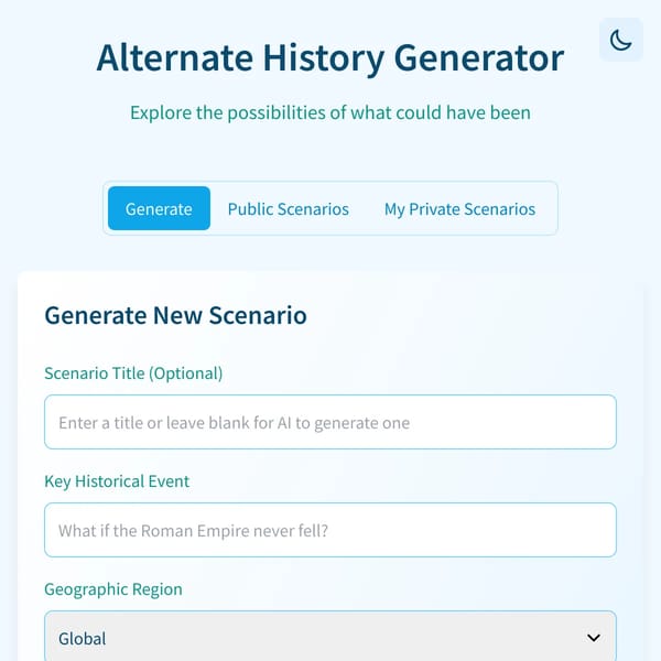 Alternate History Scenario Generator
