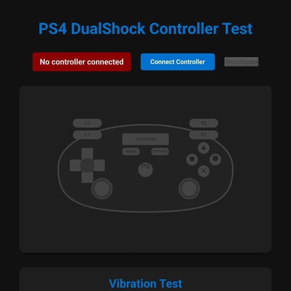 PS4 DualShock Controller Test