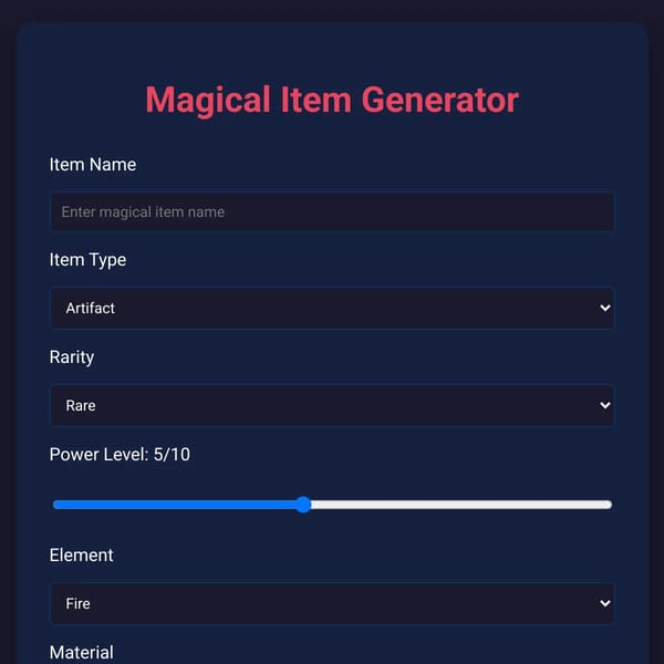 Item & Power Generator