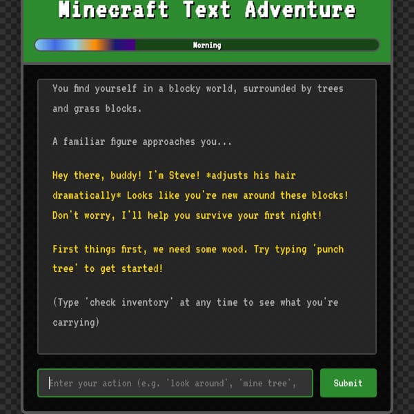 Minecraft Text Adventure