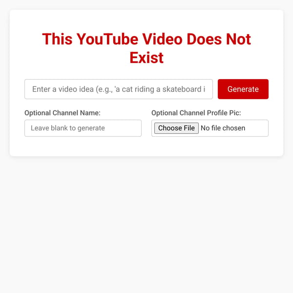 This YouTube Video Does Not Exist