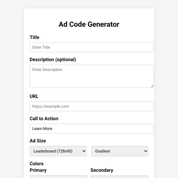 Ad code generator