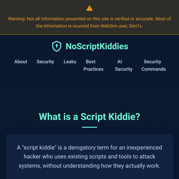 NoScriptKiddies - Security Best Practices