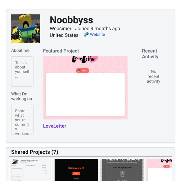 websim scratch profile👀👀👀