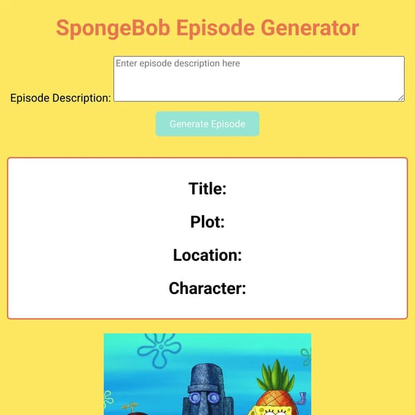 SpongeBob Episode Generator