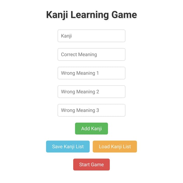 Kanji Learnig Game (Selecting)
