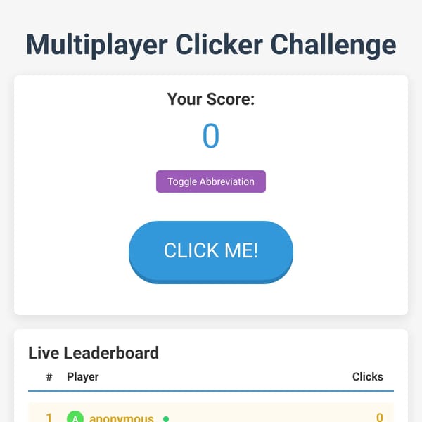 Clicker Leaderboard Simulator