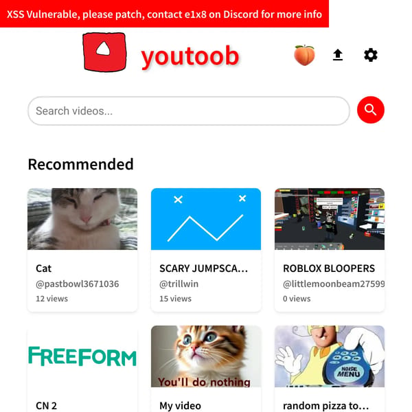 youtoob (youtube in websim)