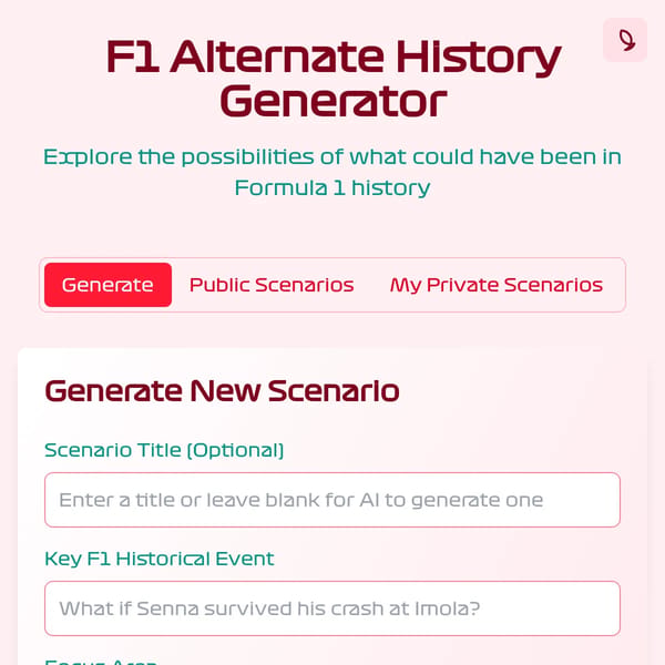 F1 Alternate history generator