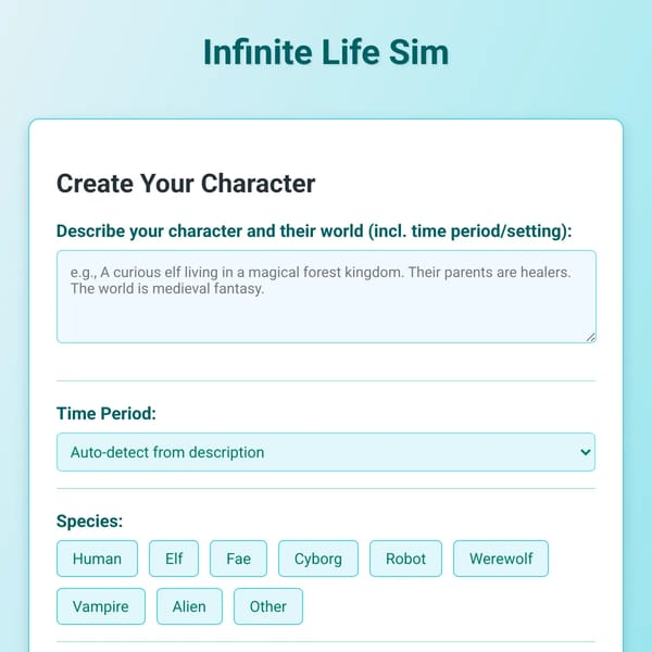 Infinite Life Sim