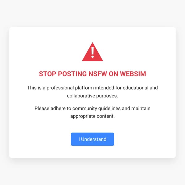 NO NSFW ON WEBSIM