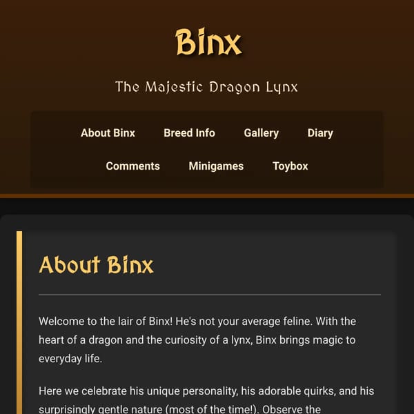 Binx the Dragon Lynx