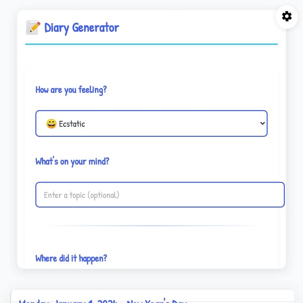 Modern Middle School Diary Generator