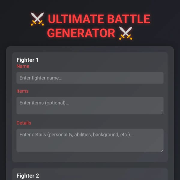 Ultimate Battle Generator