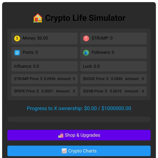 Crypto Life Simulator
