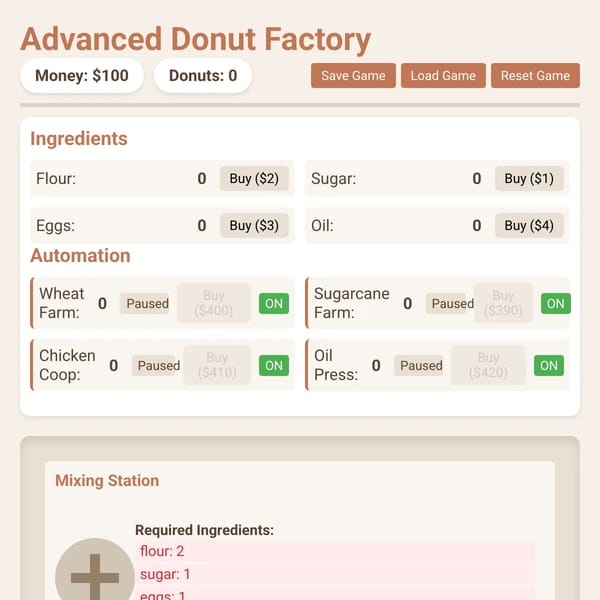 Donut Factory Simulator (Mobile/Pc)