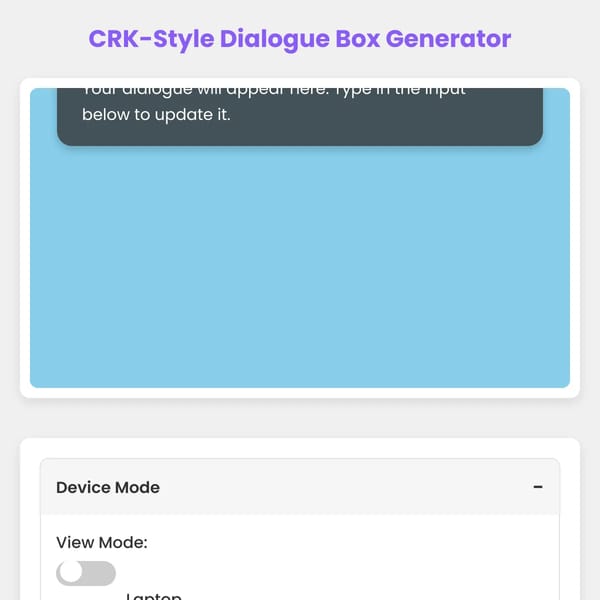 CRK-Style Dialogue Box Generator