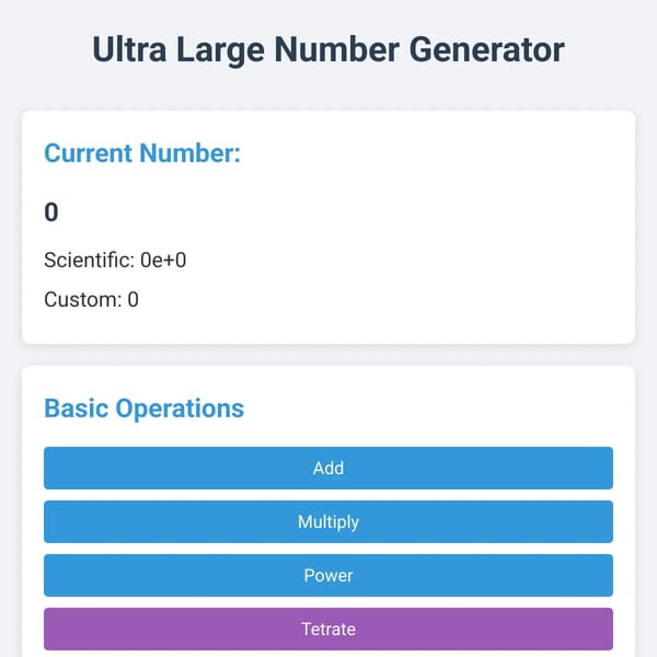 Ultra Large Number Generator