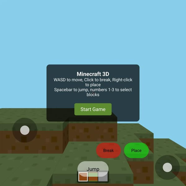 Minecraft 3D (demo 0.3) (play in v10 build)