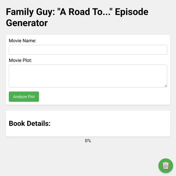 Family Guy: 'A Road To..." Episode generator. WIP