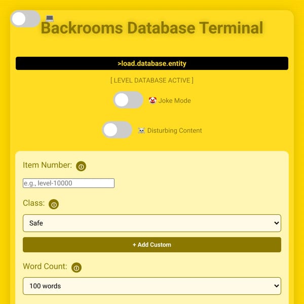 Backrooms Level Generator