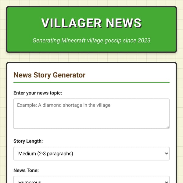 Villager News Generator