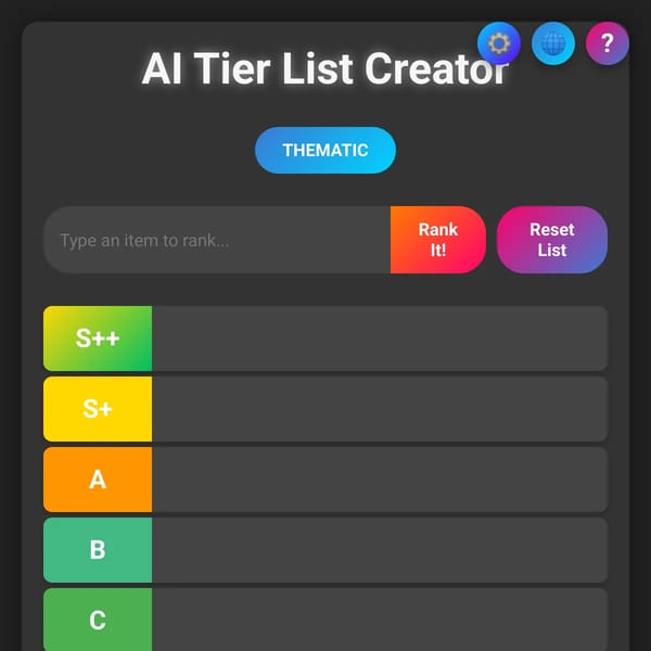 Advanced Tier List with AI