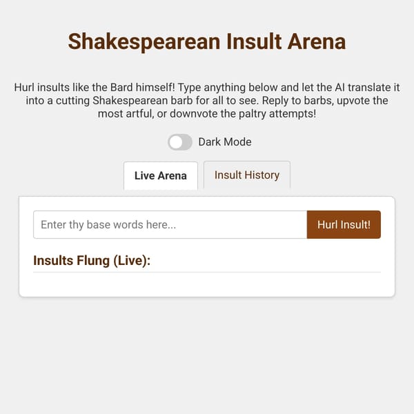 Shakespearean Insult Arena