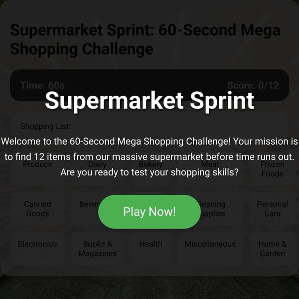 Supermarket Sprint: 60-Second Mega Shopping Challenge