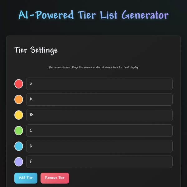 Slightly more customizable Tier List generator