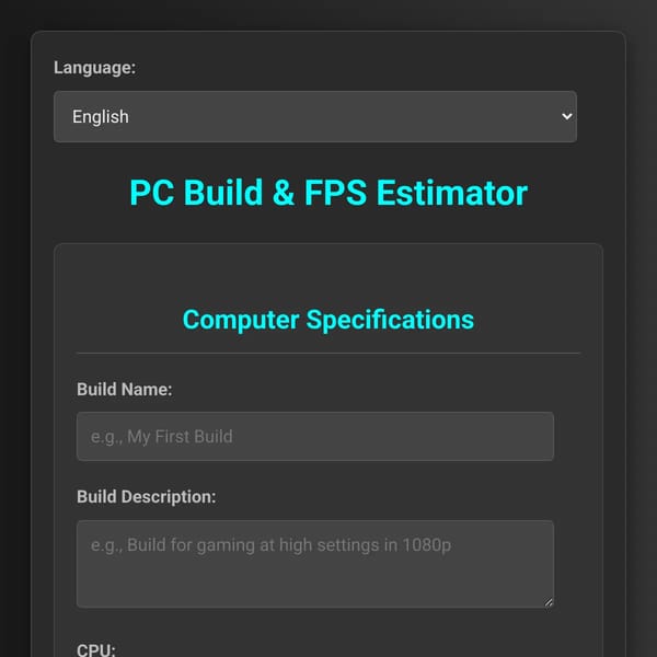 PC Build & FPS Estimator
