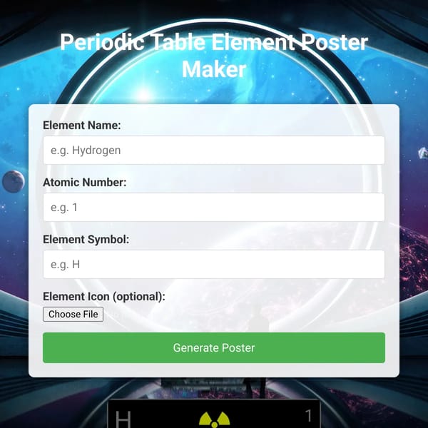 Periodic Table Element Poster Maker