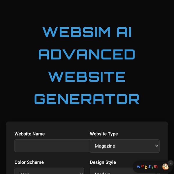 WebSim AI - Advanced Website Generator
