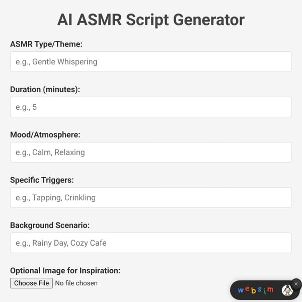 AI ASMR Script Generator