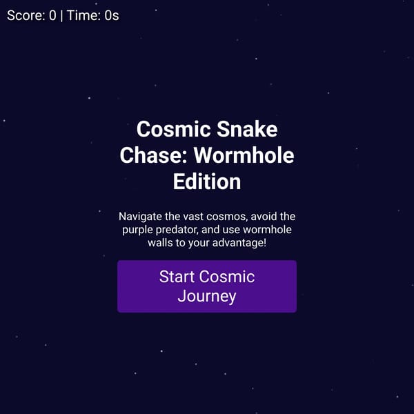 Cosmic Snake Chase: Wormhole Edition