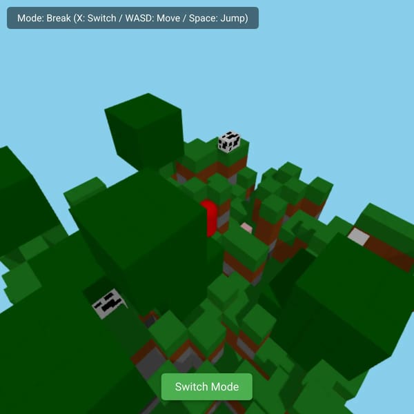 3D Minecraft Scene