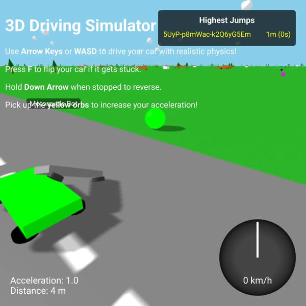 3D Driving Simulator with Realistic Physics
