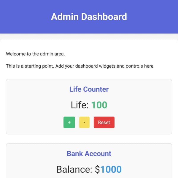 Admin Dashboard