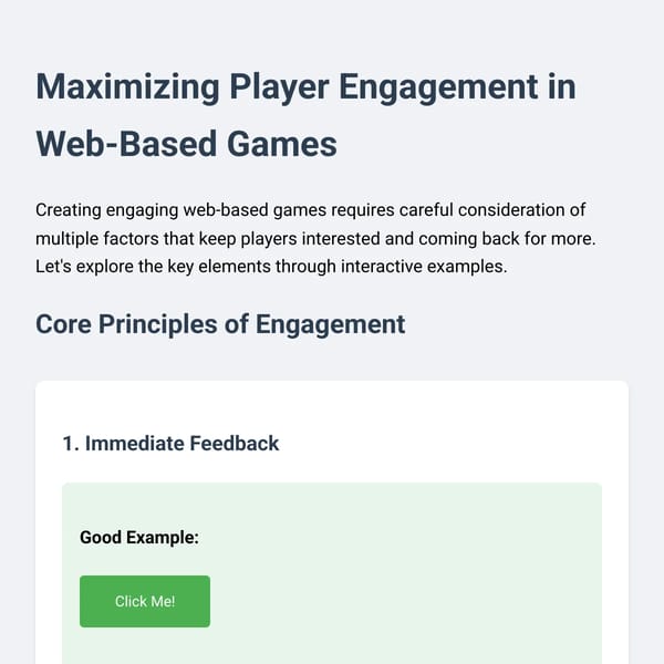 Websim: How to make an engaging game