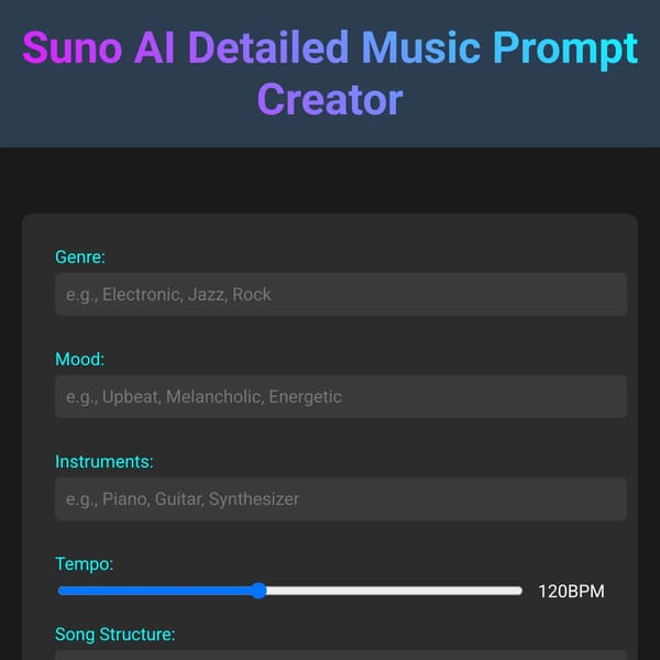 Suno AI - Create Detailed Music Prompts