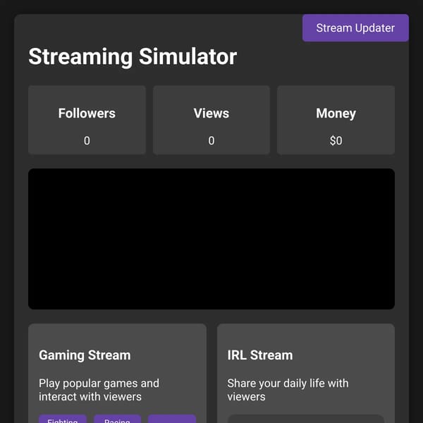 Streaming simulator!