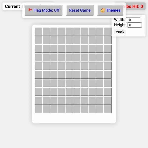 Minesweeper with Extended Themes and Background Colors