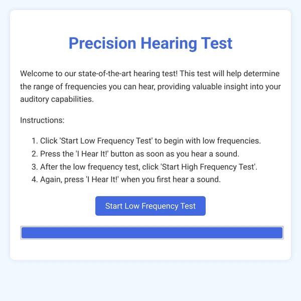 Hearing Test - Frequency Range Analyzer