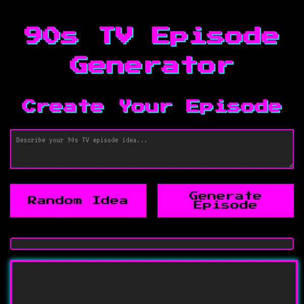 90s TV Episode Generator