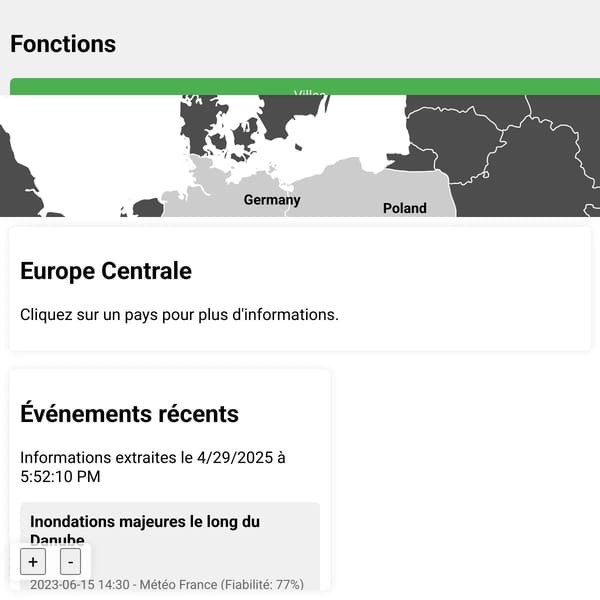 Carte de l'Europe Centrale avec Zoom