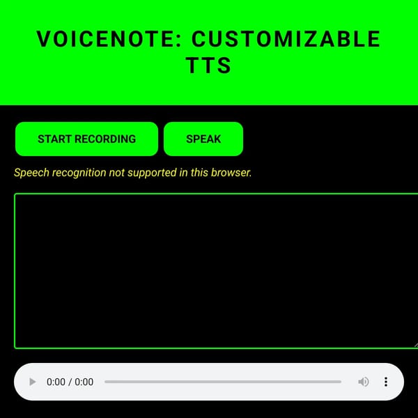 VoiceNote: Customizable TTS