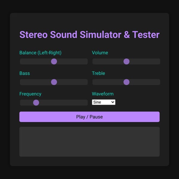 Stereo Sound Simulator & Tester