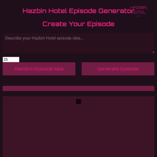 Hazbin Hotel Episode Generator