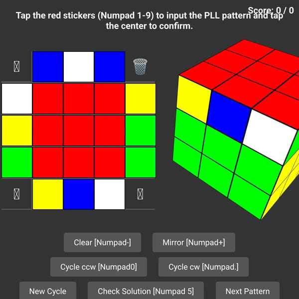 Speedcubing PLL recognition trainer