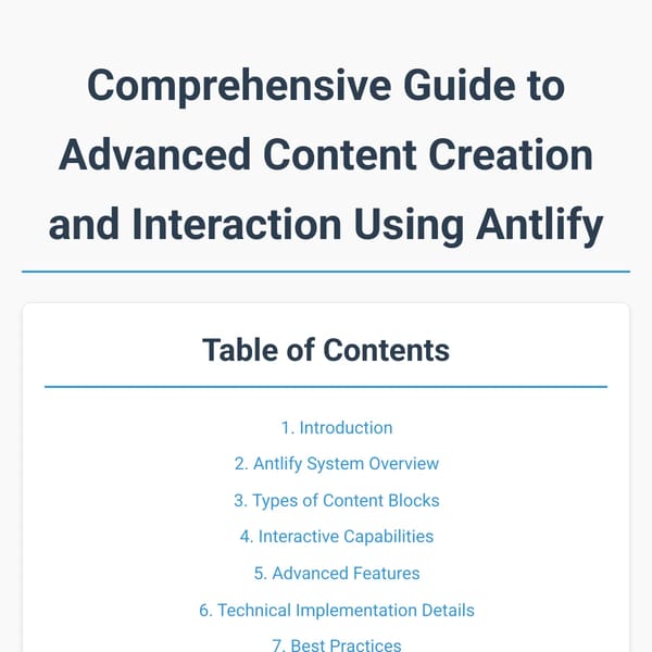 Advanced Content Creation Guide | Antlify